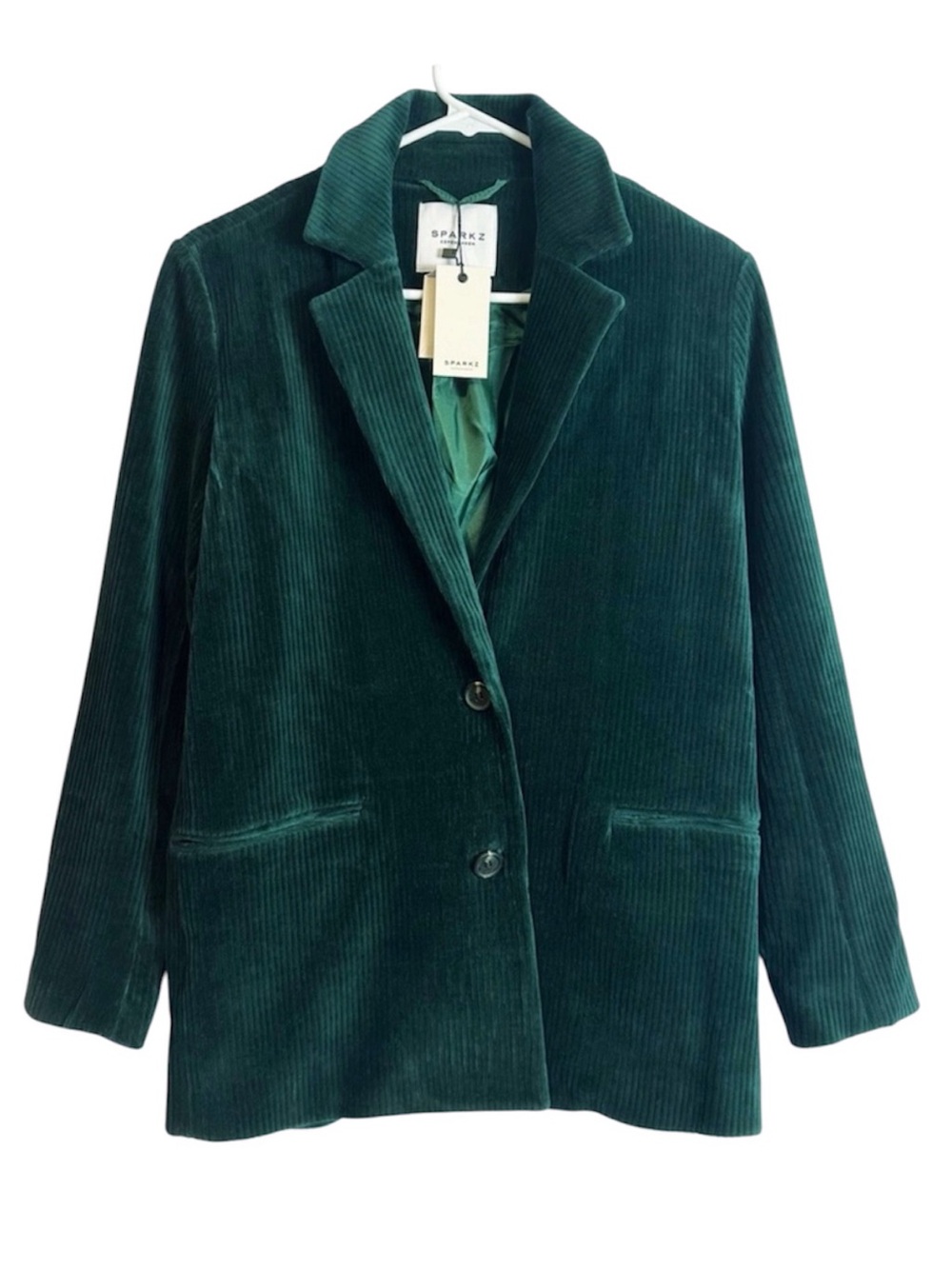 Anthropologie Sparkz Copenhagen Evergreen Corduroy Agga Statement Blazer